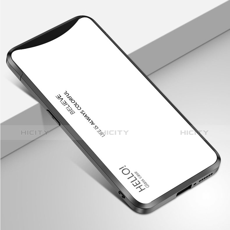 Carcasa Bumper Funda Silicona Espejo Gradiente Arco iris para Oppo Find X Super Flash Edition Blanco