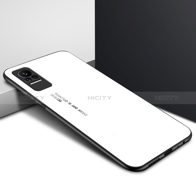 Carcasa Bumper Funda Silicona Espejo Gradiente Arco iris para Xiaomi Civi 1S 5G Blanco