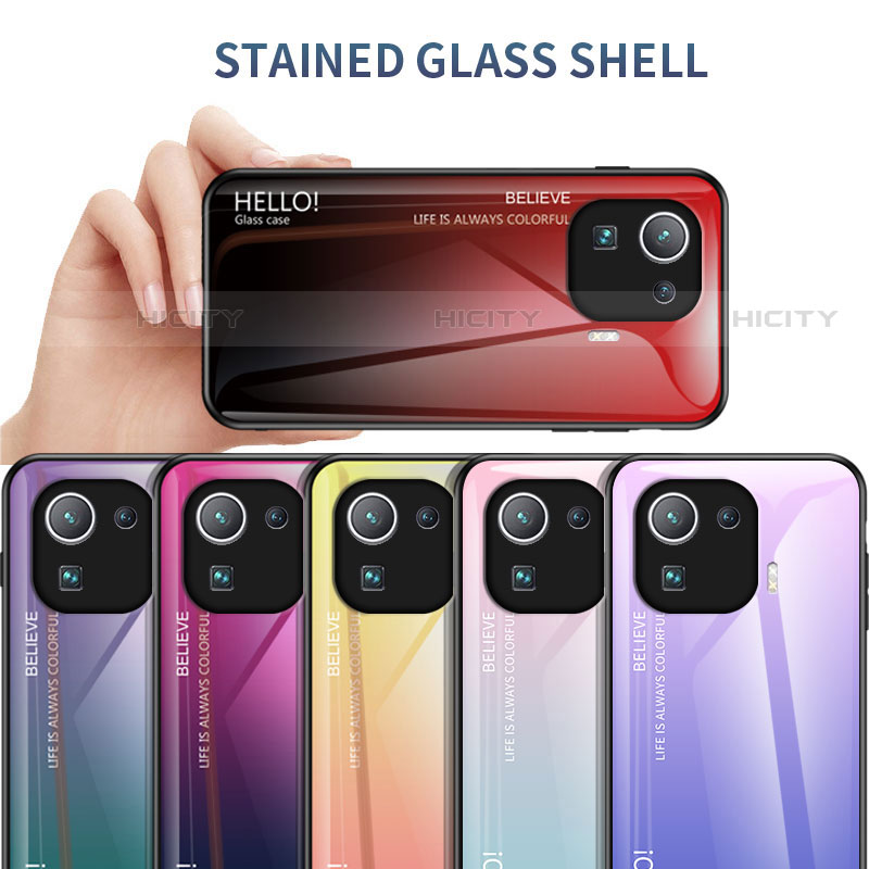 Carcasa Bumper Funda Silicona Espejo Gradiente Arco iris para Xiaomi Mi 11 Pro 5G