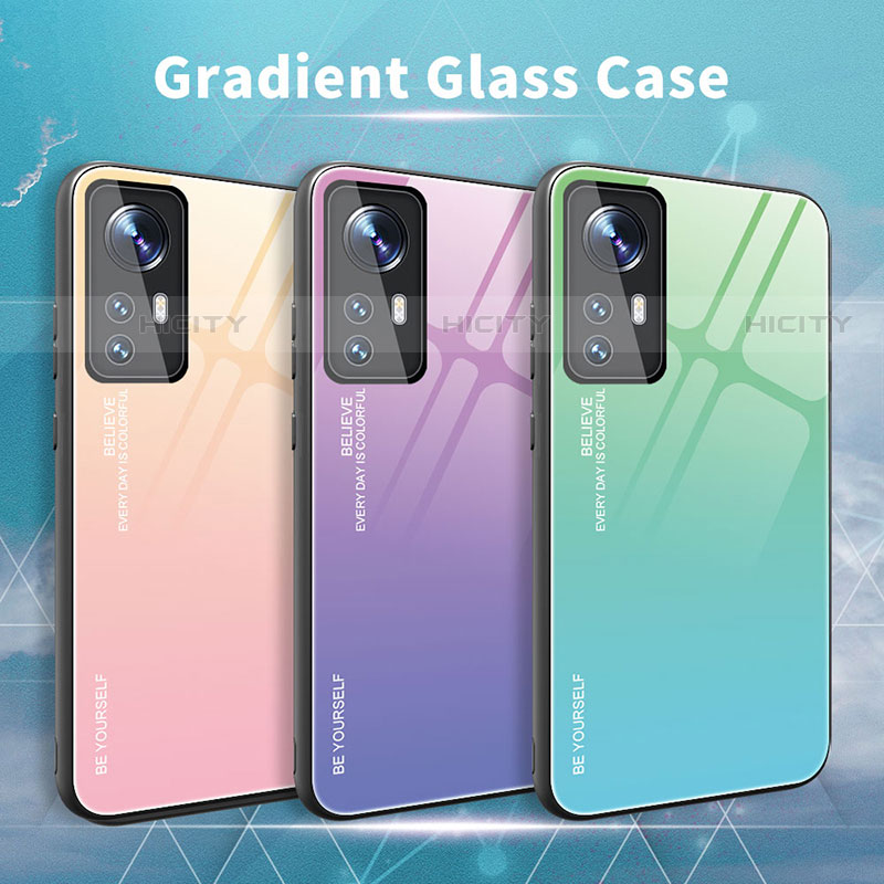 Carcasa Bumper Funda Silicona Espejo Gradiente Arco iris para Xiaomi Mi 12 Pro 5G