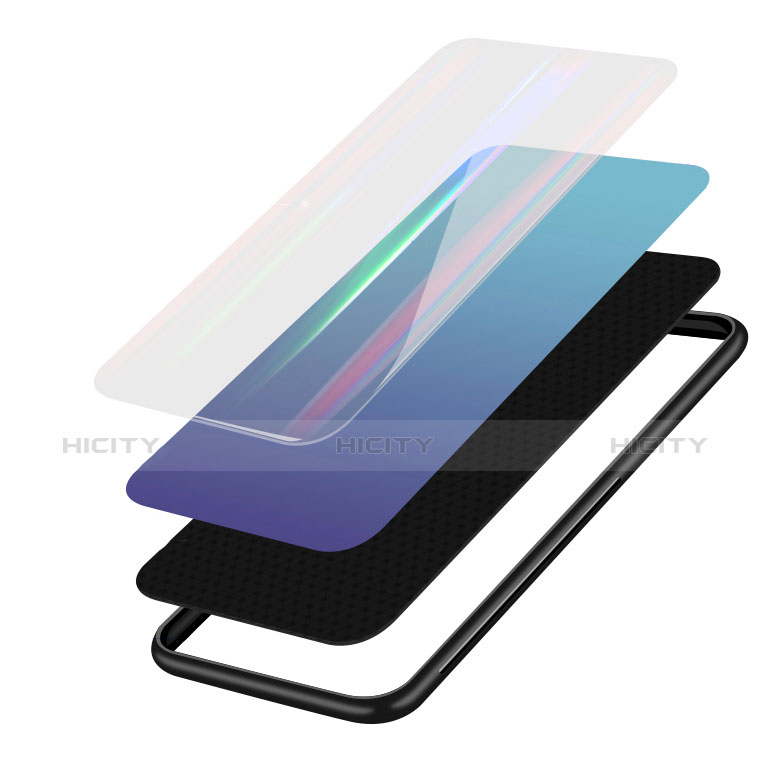 Carcasa Bumper Funda Silicona Espejo Gradiente Arco iris para Xiaomi Mi 8 Explorer