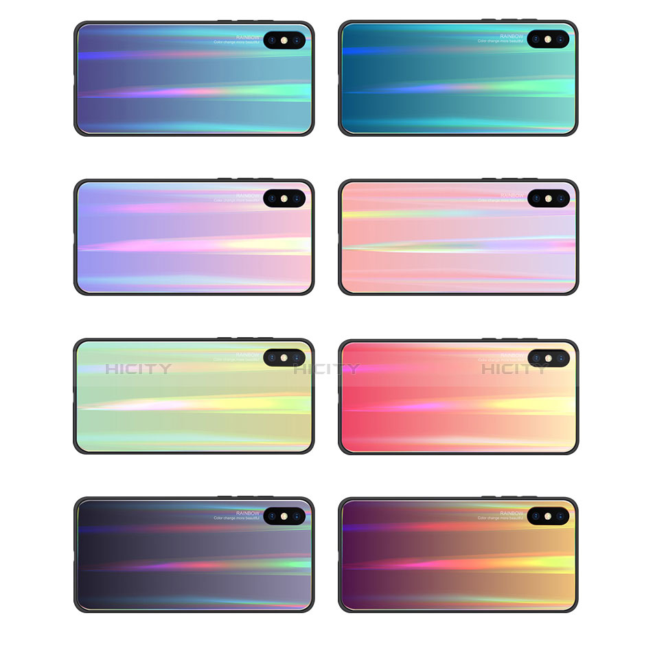 Carcasa Bumper Funda Silicona Espejo Gradiente Arco iris para Xiaomi Mi 8 Explorer