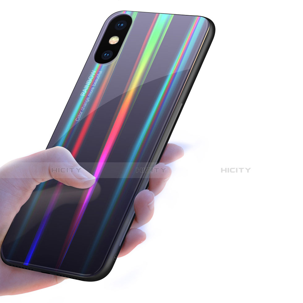 Carcasa Bumper Funda Silicona Espejo Gradiente Arco iris para Xiaomi Mi 8 Explorer