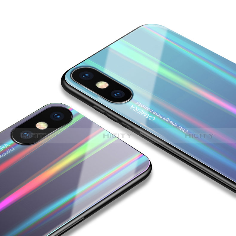 Carcasa Bumper Funda Silicona Espejo Gradiente Arco iris para Xiaomi Mi 8 Explorer