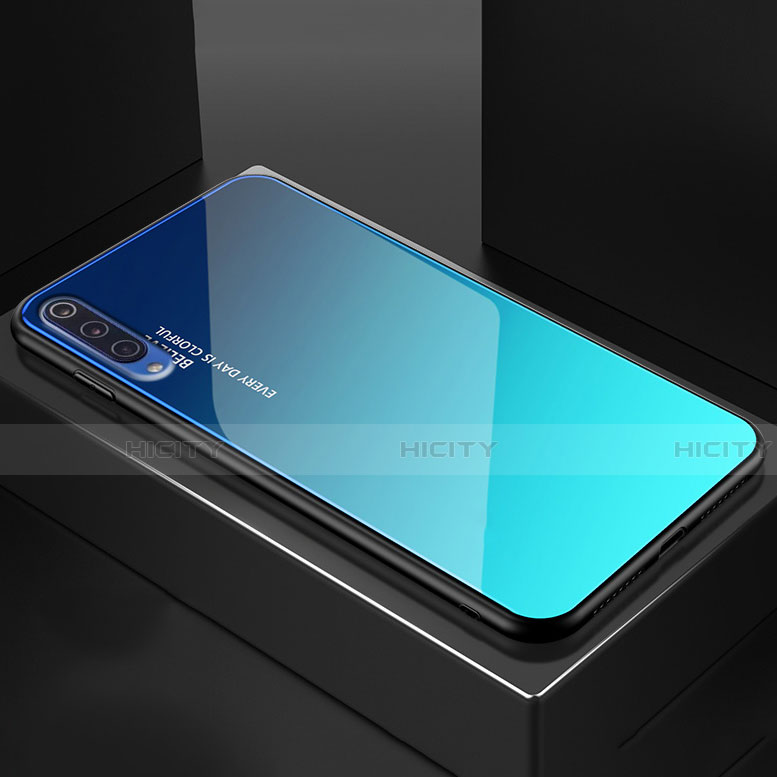 Carcasa Bumper Funda Silicona Espejo Gradiente Arco iris para Xiaomi Mi 9 Azul Cielo