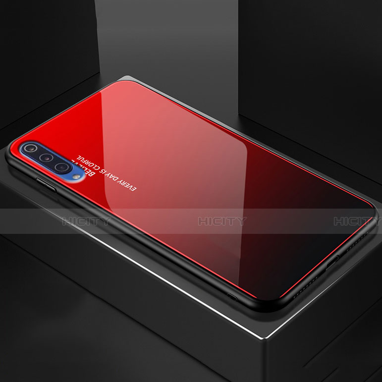 Carcasa Bumper Funda Silicona Espejo Gradiente Arco iris para Xiaomi Mi 9 SE Rojo