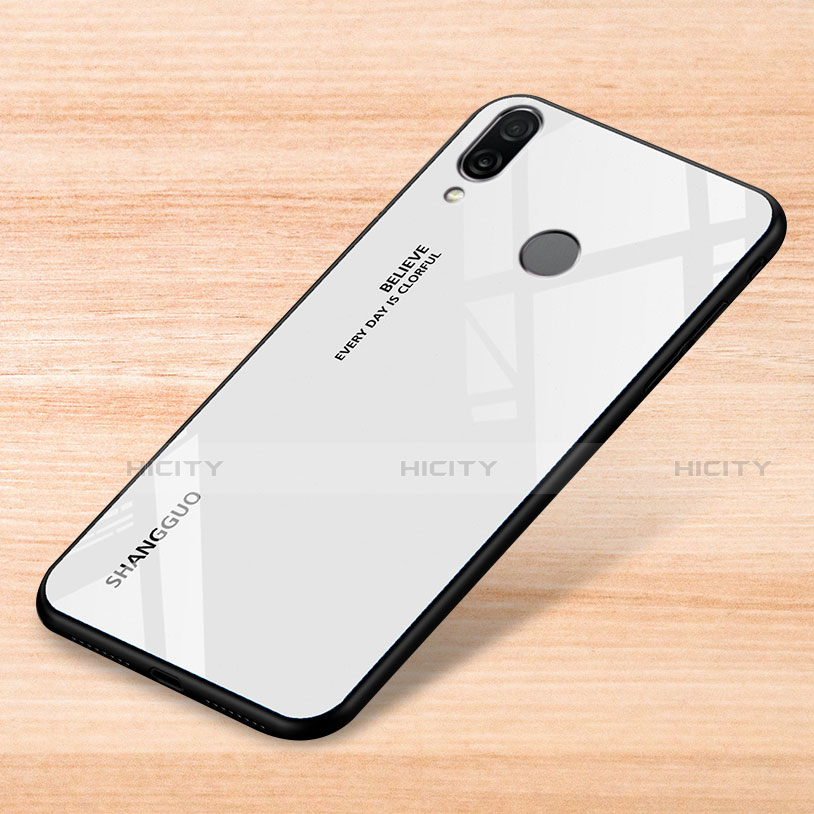 Carcasa Bumper Funda Silicona Espejo Gradiente Arco iris para Xiaomi Redmi Note 7 Pro Blanco