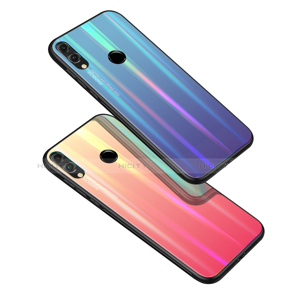 Carcasa Bumper Funda Silicona Espejo Gradiente Arco iris R01 para Huawei Honor View 10 Lite