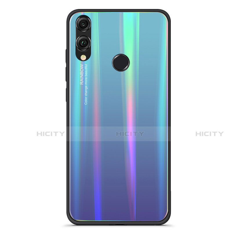 Carcasa Bumper Funda Silicona Espejo Gradiente Arco iris R01 para Huawei Honor View 10 Lite Azul