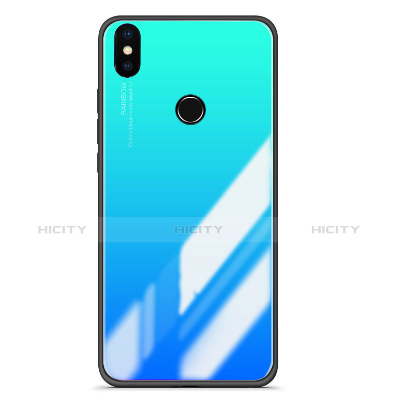 Carcasa Bumper Funda Silicona Espejo Gradiente para Xiaomi Mi 6X Azul Cielo