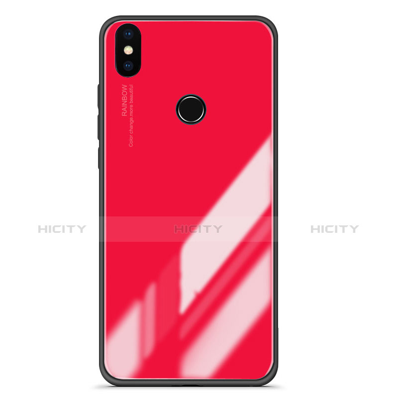 Carcasa Bumper Funda Silicona Espejo Gradiente para Xiaomi Mi 6X Rojo