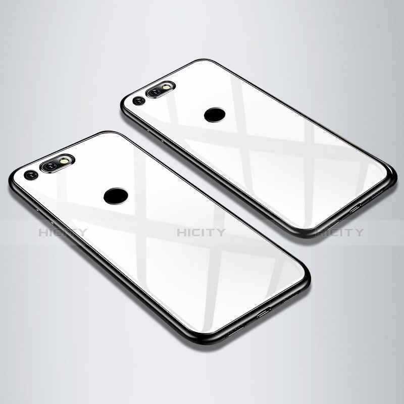 Carcasa Bumper Funda Silicona Espejo M01 para Huawei Honor V20 Blanco