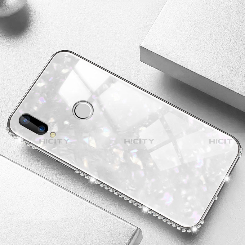 Carcasa Bumper Funda Silicona Espejo M01 para Huawei Nova 3e Blanco