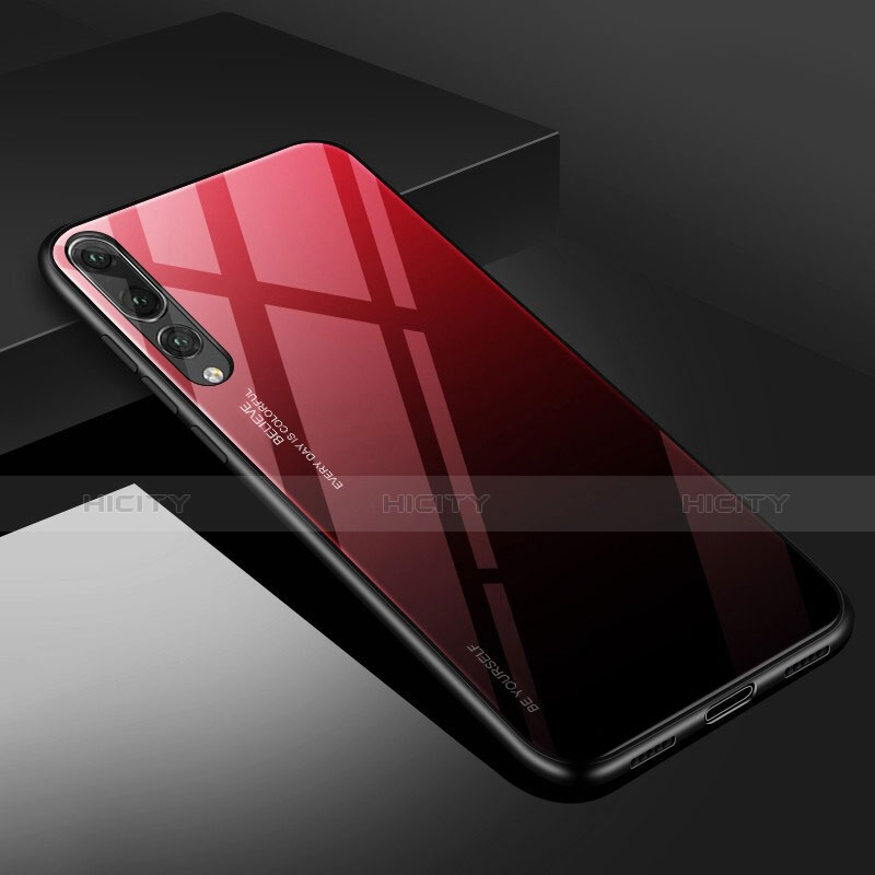 Carcasa Bumper Funda Silicona Espejo M02 para Huawei P20 Pro Rojo