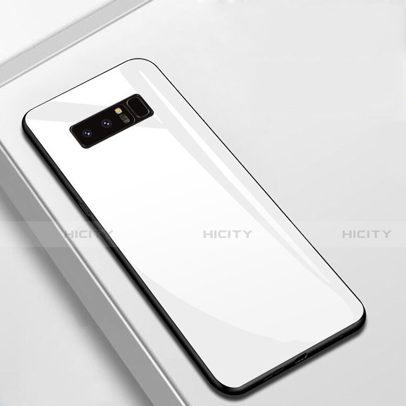 Carcasa Bumper Funda Silicona Espejo M02 para Samsung Galaxy Note 8 Blanco