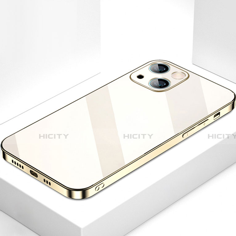 Carcasa Bumper Funda Silicona Espejo M09 para Apple iPhone 14 Oro