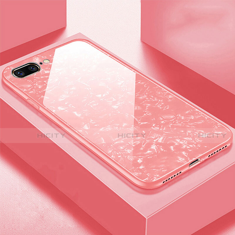 Carcasa Bumper Funda Silicona Espejo para Apple iPhone 8 Plus Oro Rosa