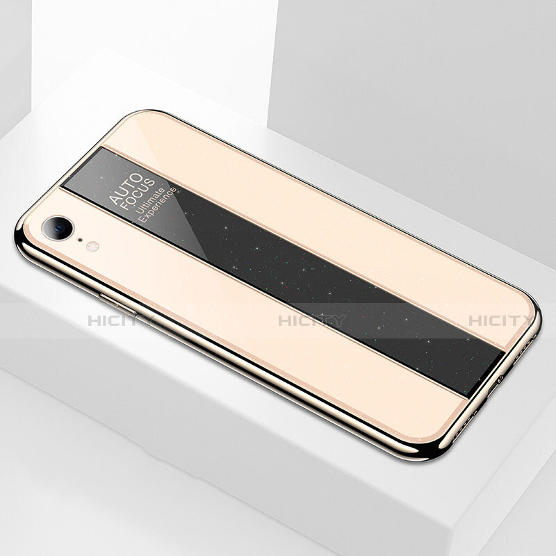 Carcasa Bumper Funda Silicona Espejo para Apple iPhone XR Oro