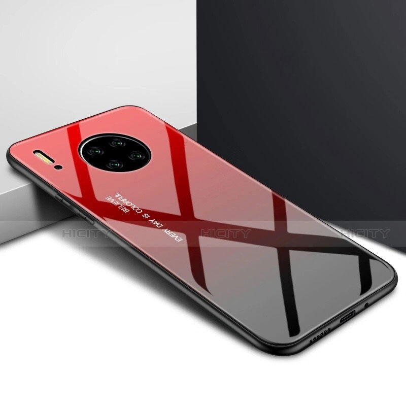 Carcasa Bumper Funda Silicona Espejo para Huawei Mate 30 Pro Rojo