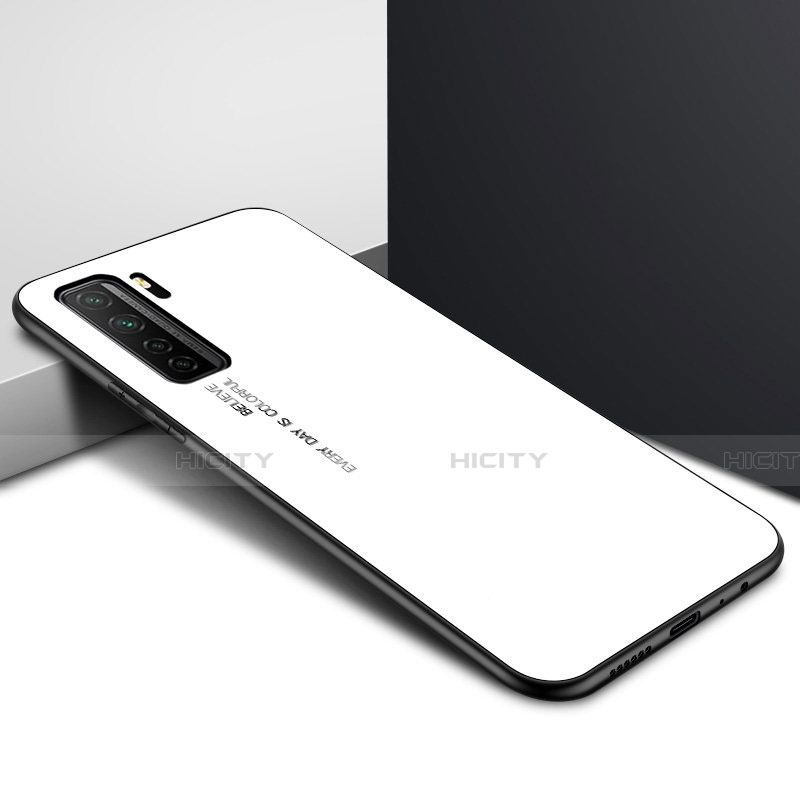 Carcasa Bumper Funda Silicona Espejo para Huawei Nova 7 SE 5G Blanco