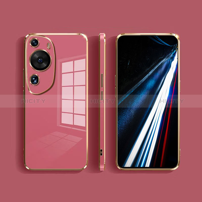 Carcasa Bumper Funda Silicona Espejo para Huawei P60 Art Rojo