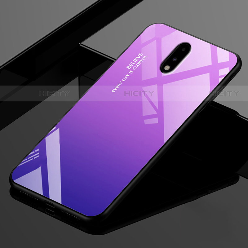 Carcasa Bumper Funda Silicona Espejo para OnePlus 7 Morado