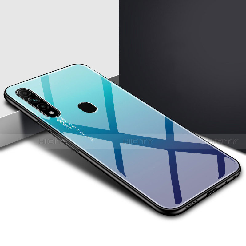 Carcasa Bumper Funda Silicona Espejo para Oppo A31 Azul Cielo