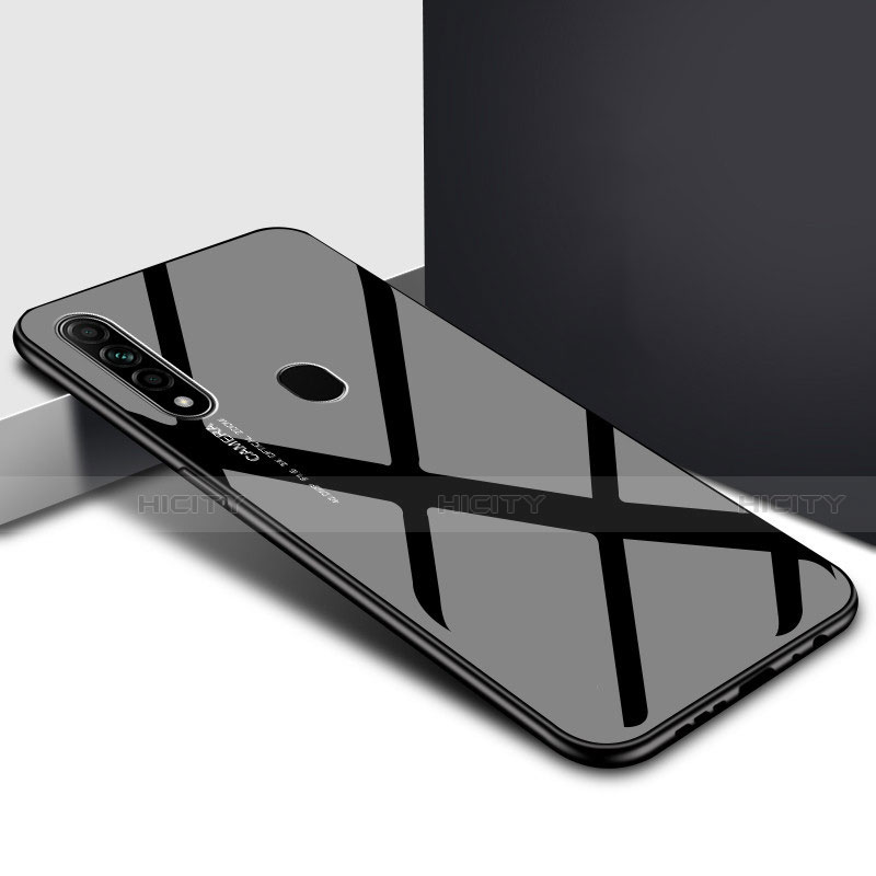 Carcasa Bumper Funda Silicona Espejo para Oppo A31 Negro