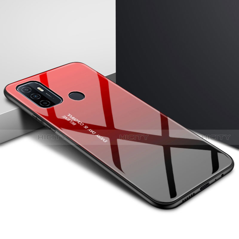 Carcasa Bumper Funda Silicona Espejo para Oppo A32 Rojo