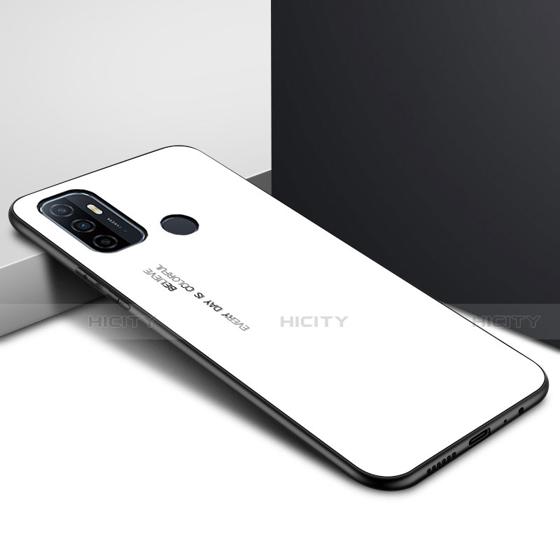 Carcasa Bumper Funda Silicona Espejo para Oppo A53s Blanco