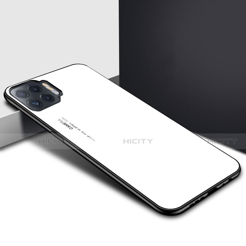 Carcasa Bumper Funda Silicona Espejo para Oppo F17 Pro Blanco