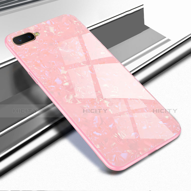 Carcasa Bumper Funda Silicona Espejo para Oppo R17 Neo Oro Rosa