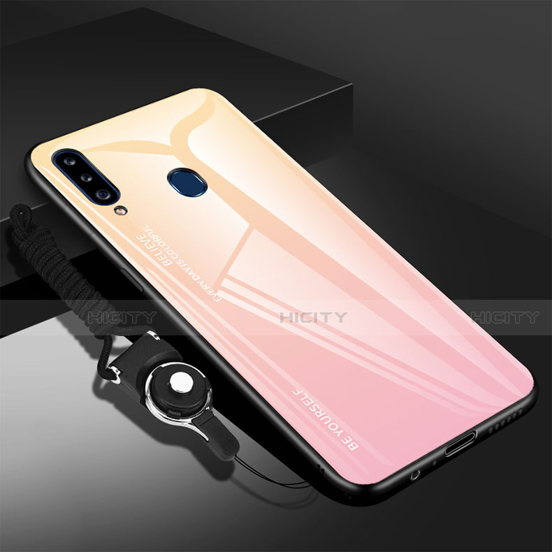 Carcasa Bumper Funda Silicona Espejo para Samsung Galaxy A20s Rosa