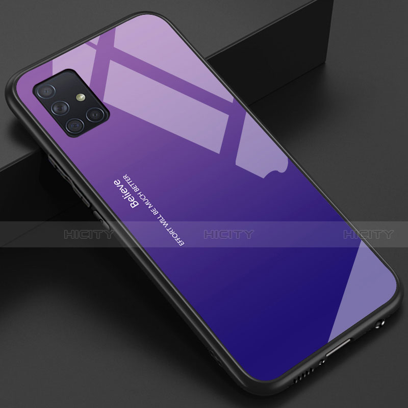 Carcasa Bumper Funda Silicona Espejo para Samsung Galaxy A51 4G Morado