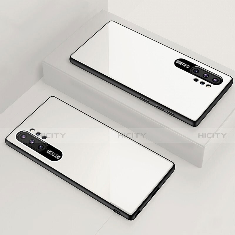 Carcasa Bumper Funda Silicona Espejo para Samsung Galaxy Note 10 Plus 5G Blanco