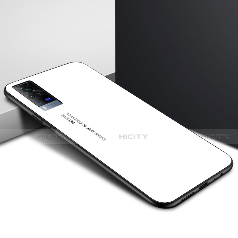 Carcasa Bumper Funda Silicona Espejo para Vivo X60 Pro 5G Blanco