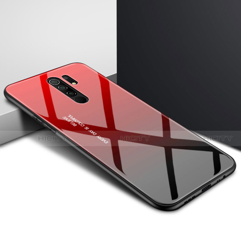 Carcasa Bumper Funda Silicona Espejo para Xiaomi Redmi 9 Prime India Rojo