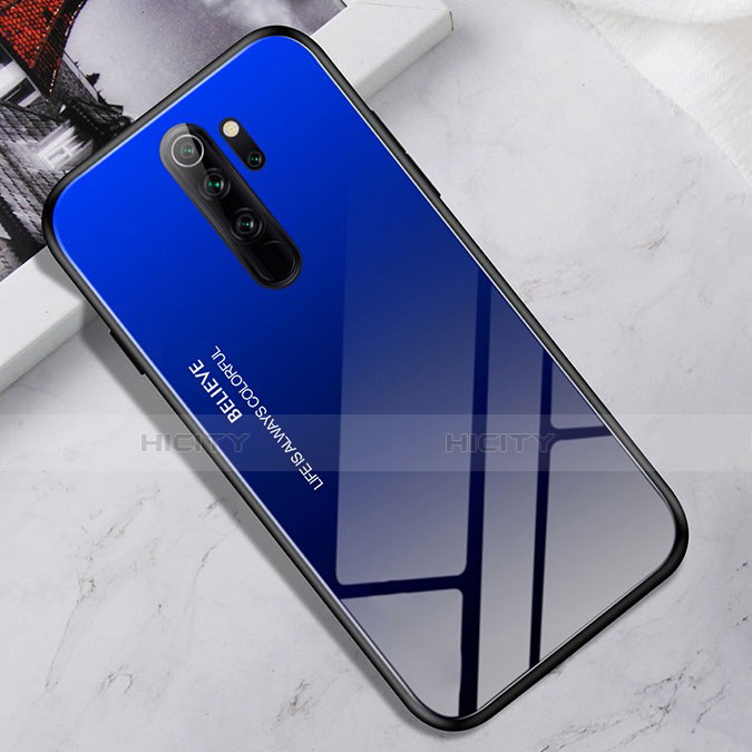 Carcasa Bumper Funda Silicona Espejo para Xiaomi Redmi Note 8 Pro Azul