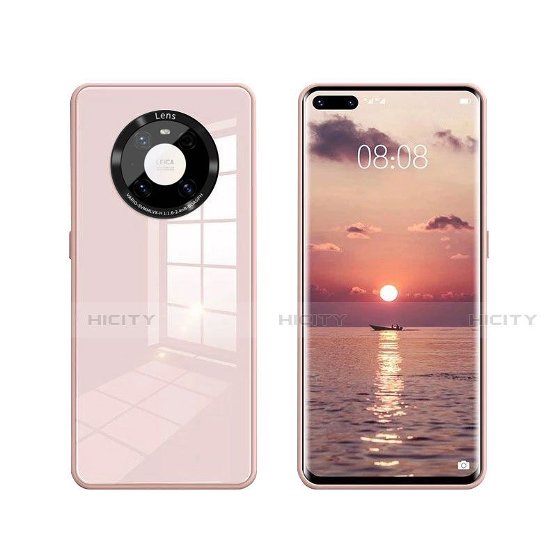 Carcasa Bumper Funda Silicona Espejo T01 para Huawei Mate 40E Pro 5G Rosa