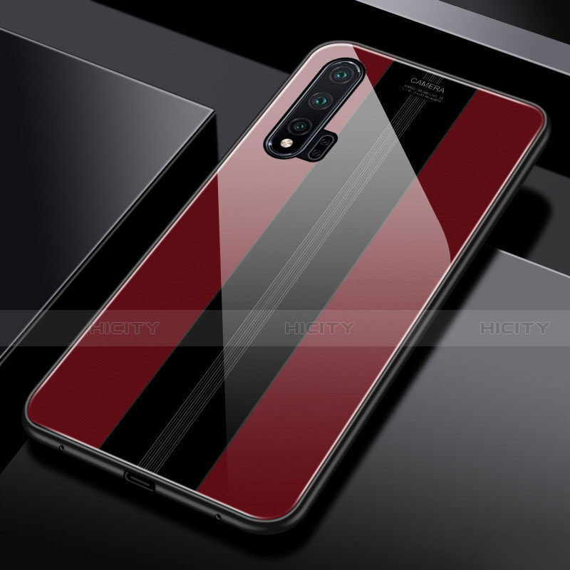 Carcasa Bumper Funda Silicona Espejo T01 para Huawei Nova 6 Rojo