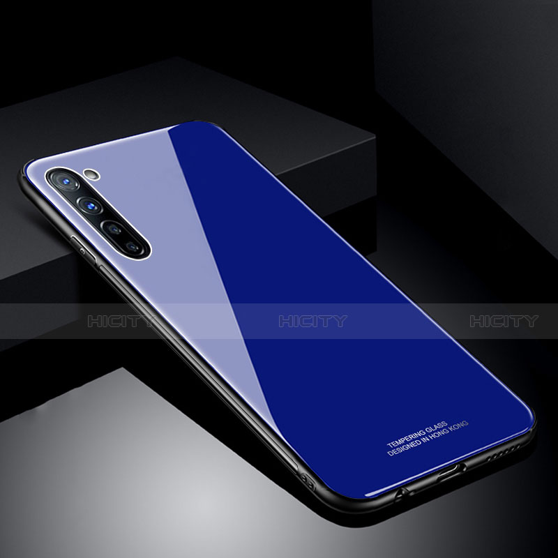 Carcasa Bumper Funda Silicona Espejo T01 para Oppo A91 Azul