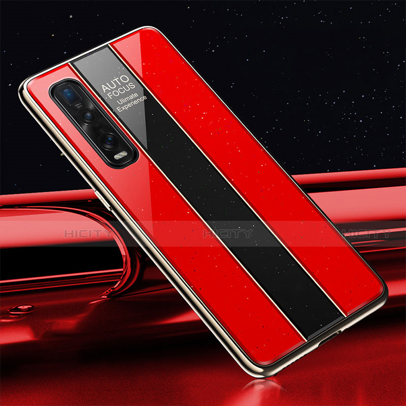 Carcasa Bumper Funda Silicona Espejo T01 para Oppo Find X2 Pro Rojo