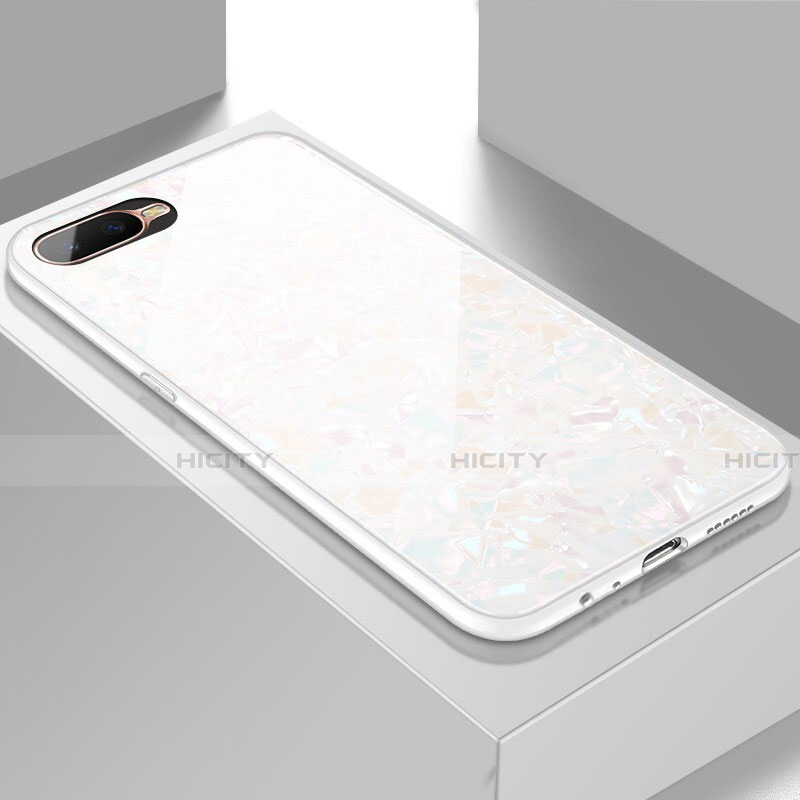 Carcasa Bumper Funda Silicona Espejo T01 para Oppo K1 Blanco