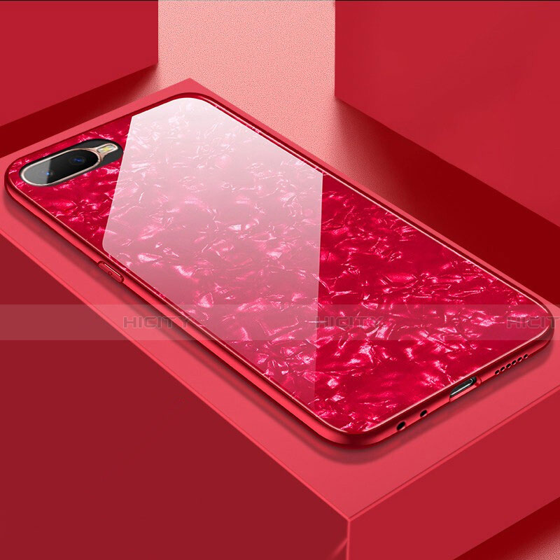 Carcasa Bumper Funda Silicona Espejo T01 para Oppo K1 Rojo