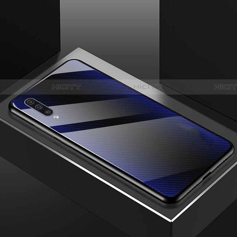 Carcasa Bumper Funda Silicona Espejo T02 para Samsung Galaxy A70 Azul