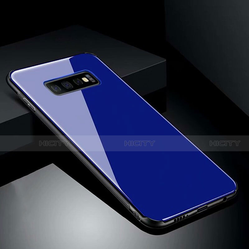 Carcasa Bumper Funda Silicona Espejo T02 para Samsung Galaxy S10 Plus Azul