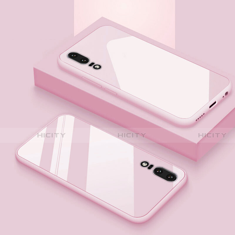 Carcasa Bumper Funda Silicona Espejo T03 para Huawei P20 Rosa