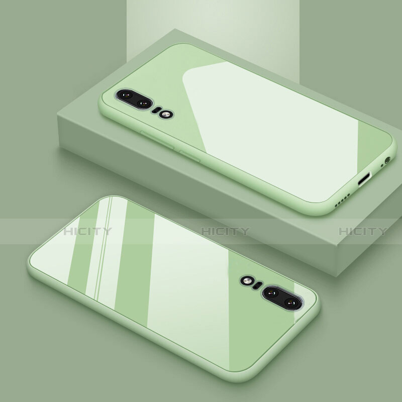 Carcasa Bumper Funda Silicona Espejo T03 para Huawei P20 Verde