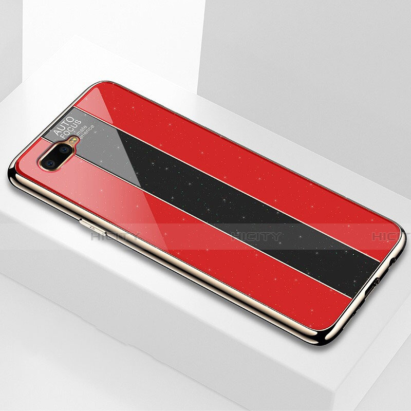 Carcasa Bumper Funda Silicona Espejo T04 para Oppo R15X Rojo