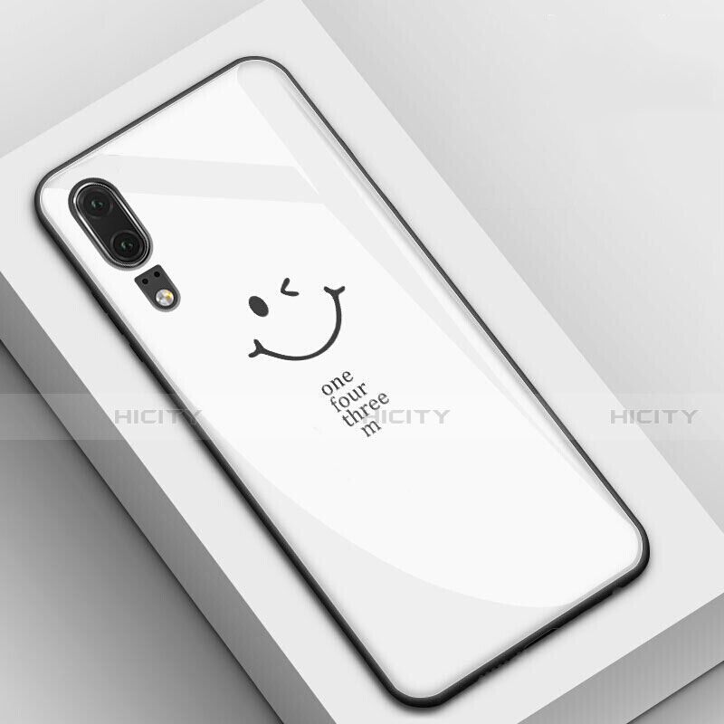 Carcasa Bumper Funda Silicona Espejo T06 para Huawei P20 Blanco